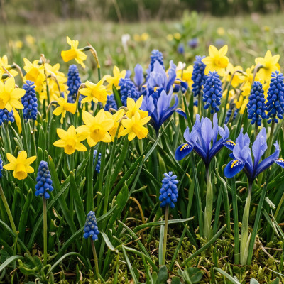 Set 100 Bulbi Simfonia Primăverii (Narcise, Iris, Muscari, Olanda)